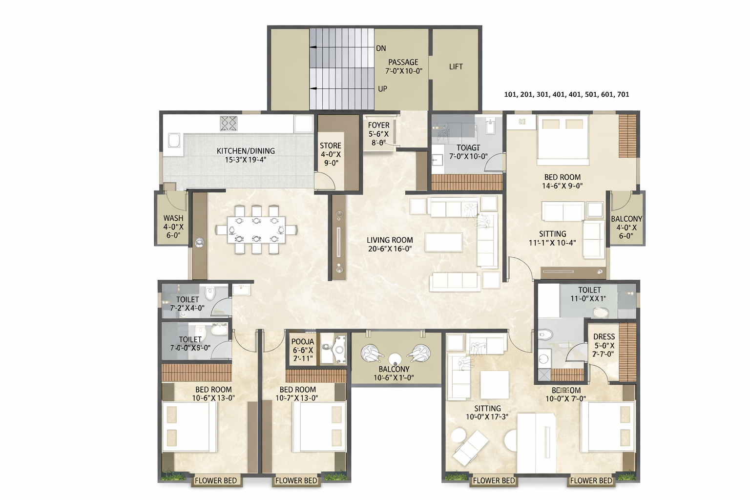 4 BHK Apartment Mood Board